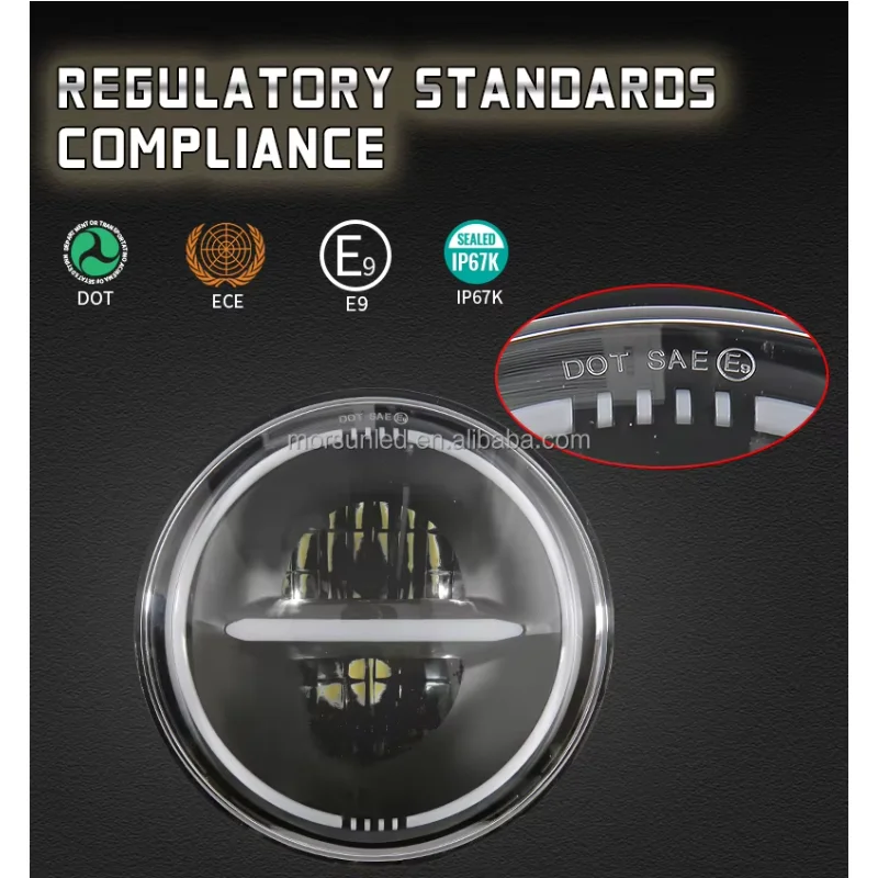 Factory Hot Selling Morsun 7 Inch LED Headlight for 2007-2017 Wrangler Unlimited 4-Door (JK) With DRL Halo Ring 4X4 Off Roa