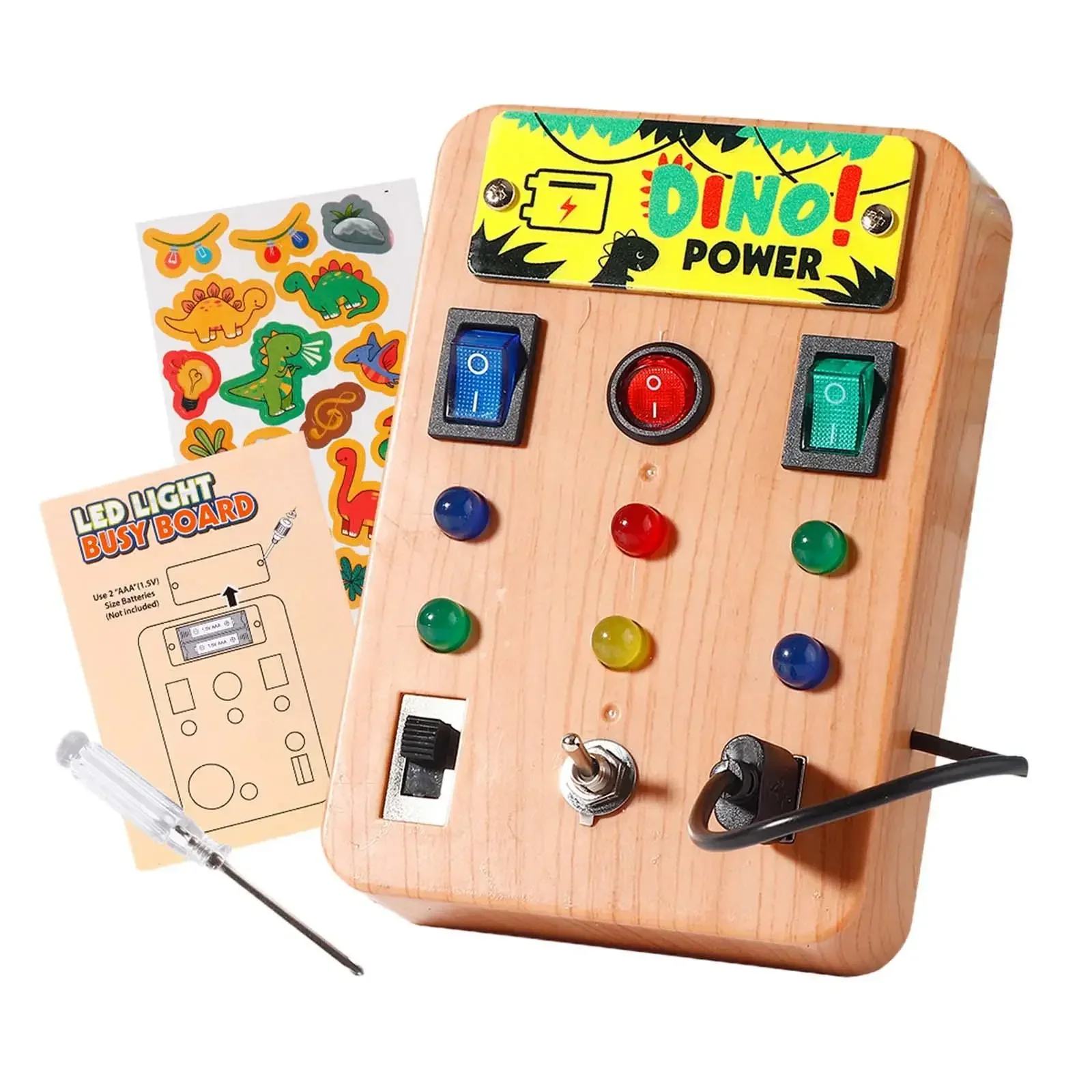 Montessori LED-licht voor kinderen, druk bord, simulatieschakelaar, powerboard, lichtknop, intelligentie, vroeg onderwijs, leerspeelgoed