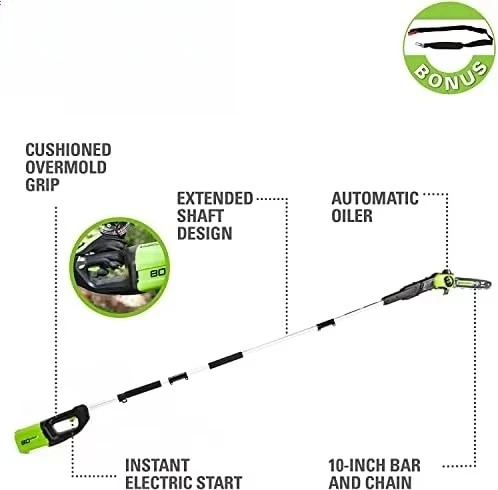 Greenworks 80V 10\" Sega a batteria 24V Batteria nominale Strumento per potatura Rifilatura Rami di legno 75+ Strumenti compatibili Solo strumento