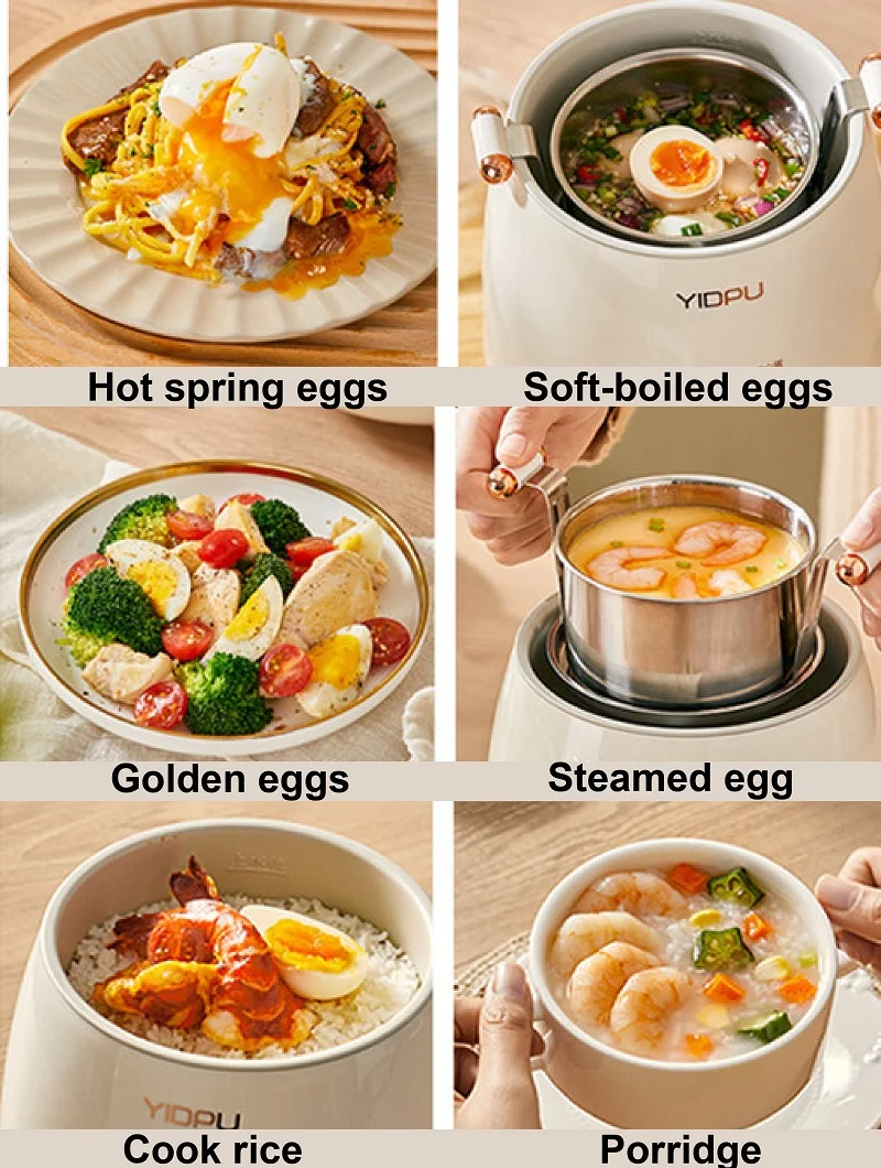 220V Home Egg Cooker Electric Stew Pot Reservation Breakfast Machine Automatic Egg Cooker Steamer Food Warmer Kitchen Appliances