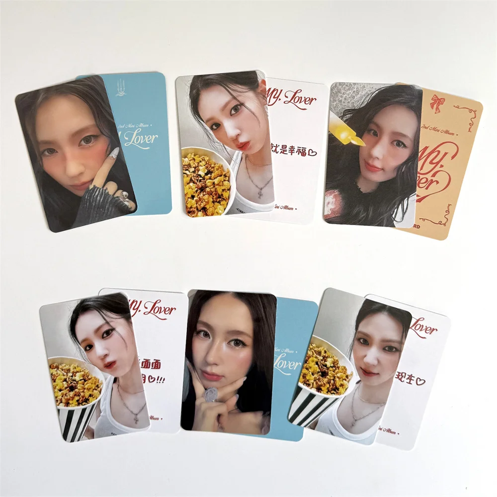 Kpop Idols Miyeon 2nd ألبوم صغير MY LOVER Photocards 6 قطعة/المجموعة مزدوجة الجانبين الطباعة مشرق فيلم LOMO بطاقة المشجعين جمع بطاقة