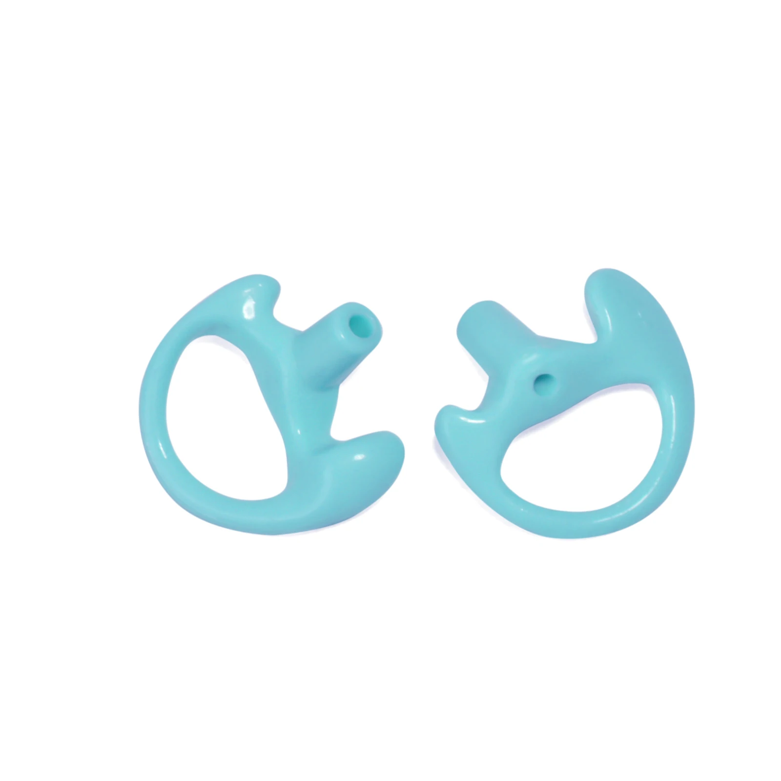 귀 몰드 교체 소프트 실리콘 이어 피어 삽입 이어몰드 양방향 라디오 어쿠스틱 코일 튜브 이어폰(10쌍-미디엄 블루)