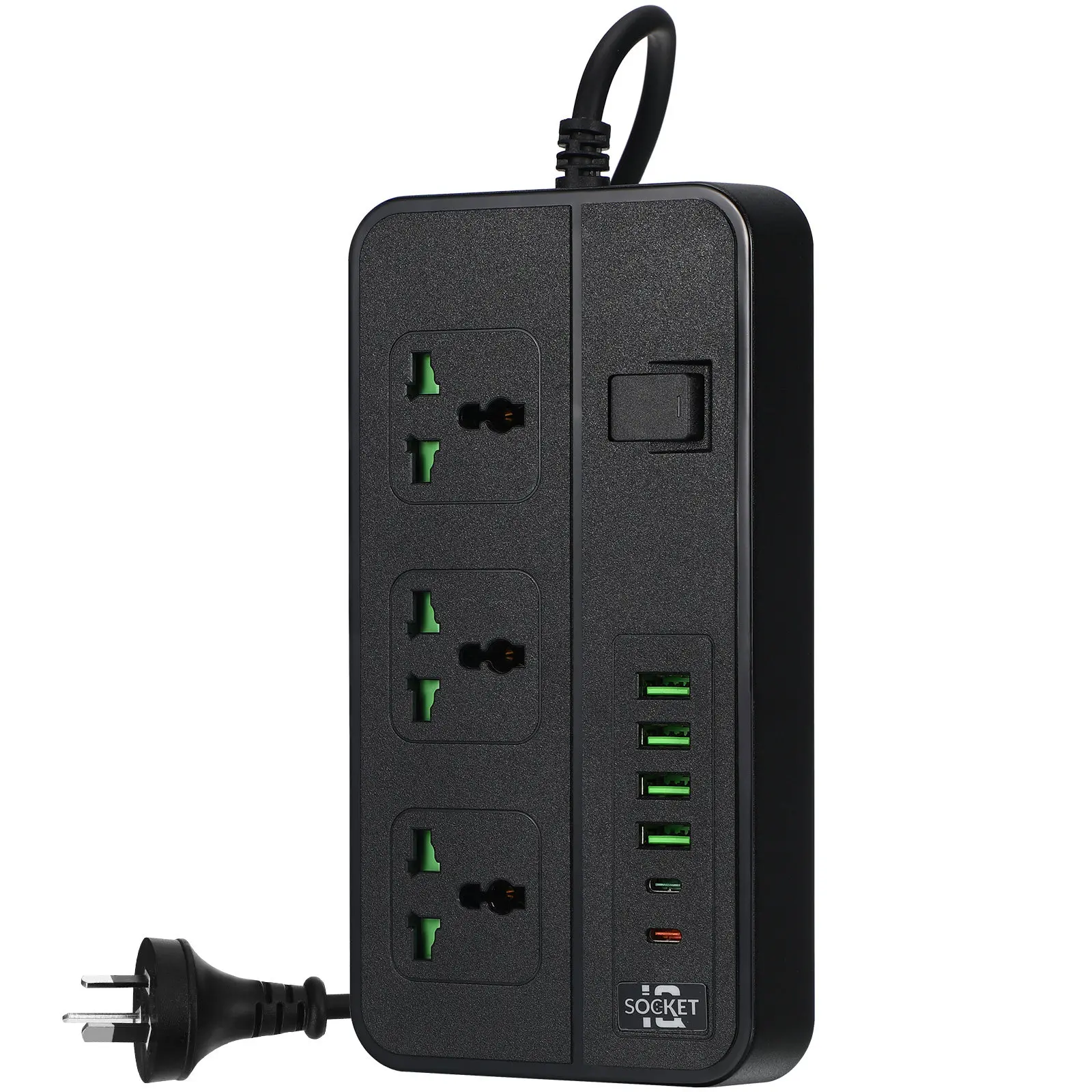 

Удлинитель-сетевой фильтр с портами USB Type-C для зарядки, плоский шнур-удлинитель для стабильной подачи питания