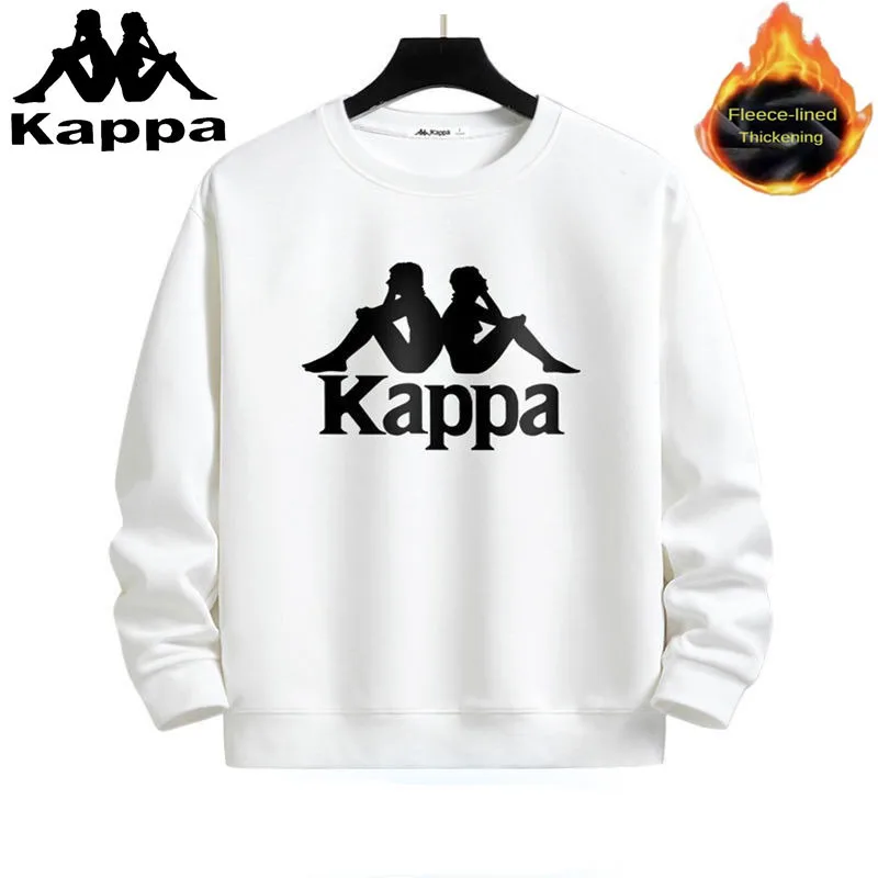 Kappa New Autumn Winter Sweatshirts For Men And Women Clothing Sports Loose Pullovers Couples Round Neck Plus Velvet Sweatshirts