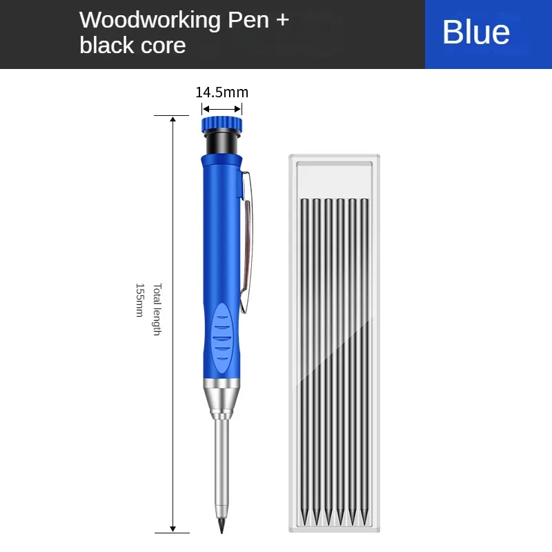 2,8 mm solide timmerman diep gat maker bouwpotloden met ingebouwde puntenslijper voor houtbewerking opstellen architect tool