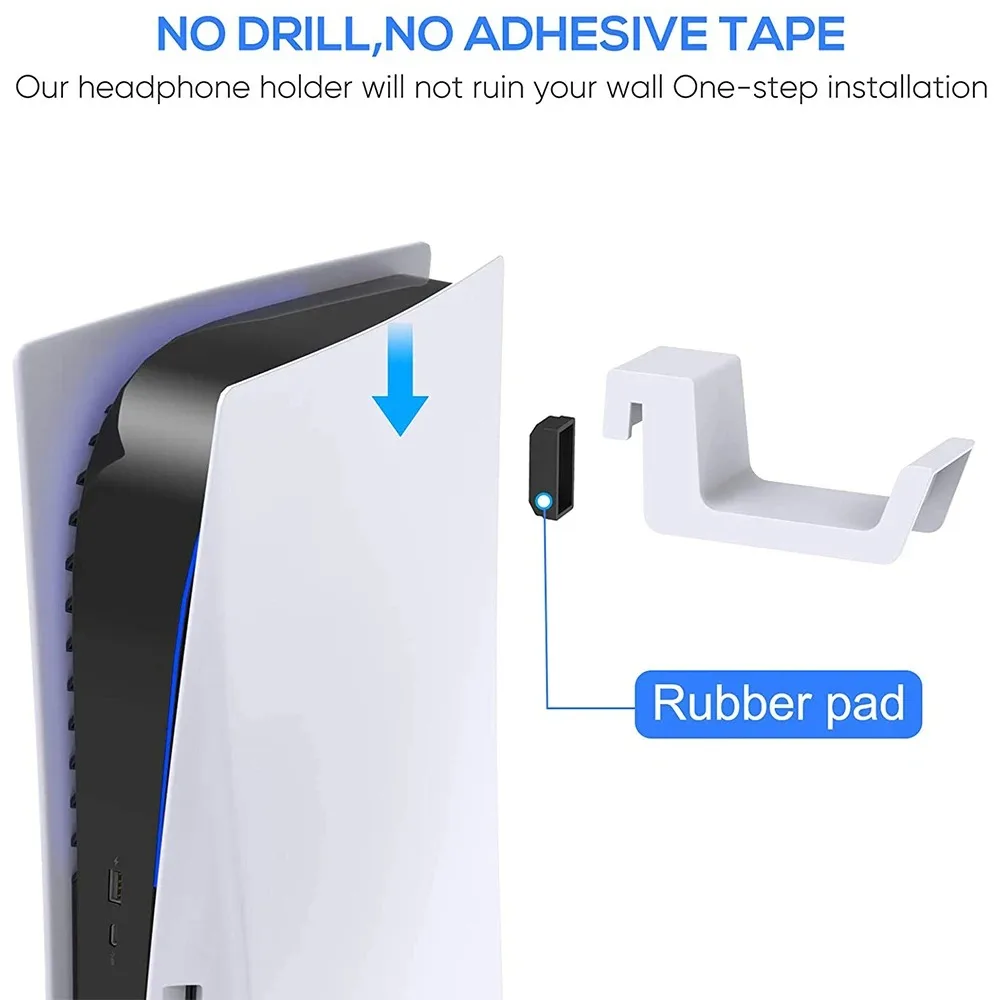 ملحقات PS5 حامل سماعة الرأس على الحائط حامل شماعات لوحدة التحكم PS5 سماعة الألعاب دعامة تعليق رف تخزين