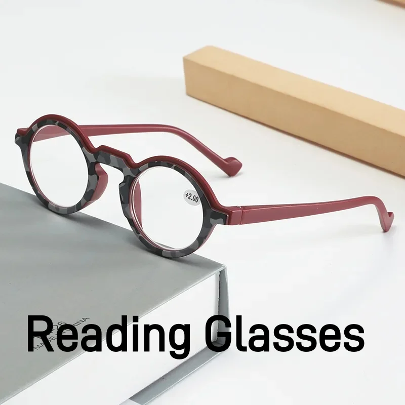 

New Retro Ultra Light Small Round Frame Hip-hop Reading Glasses European and American Fashion Personality Trend Reading Glasses