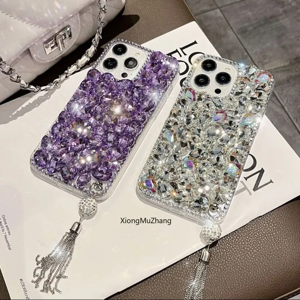 

Bling Jewelled Full Diamond Pendant Custom Case for Redmi Note 7 7 Pro 7S 6 6Pro 8 8Pro 8T 9Pro Max 9S 9T 10ProMax A1 A2 Plus A3