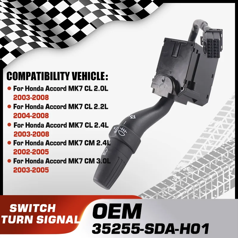

Автомобильный указатель поворота, рулевая колонка, индикаторный переключатель для Honda Accord MK7 2003, 2004, 2005, 2006, 2007, 2008 35255-SDA-H01