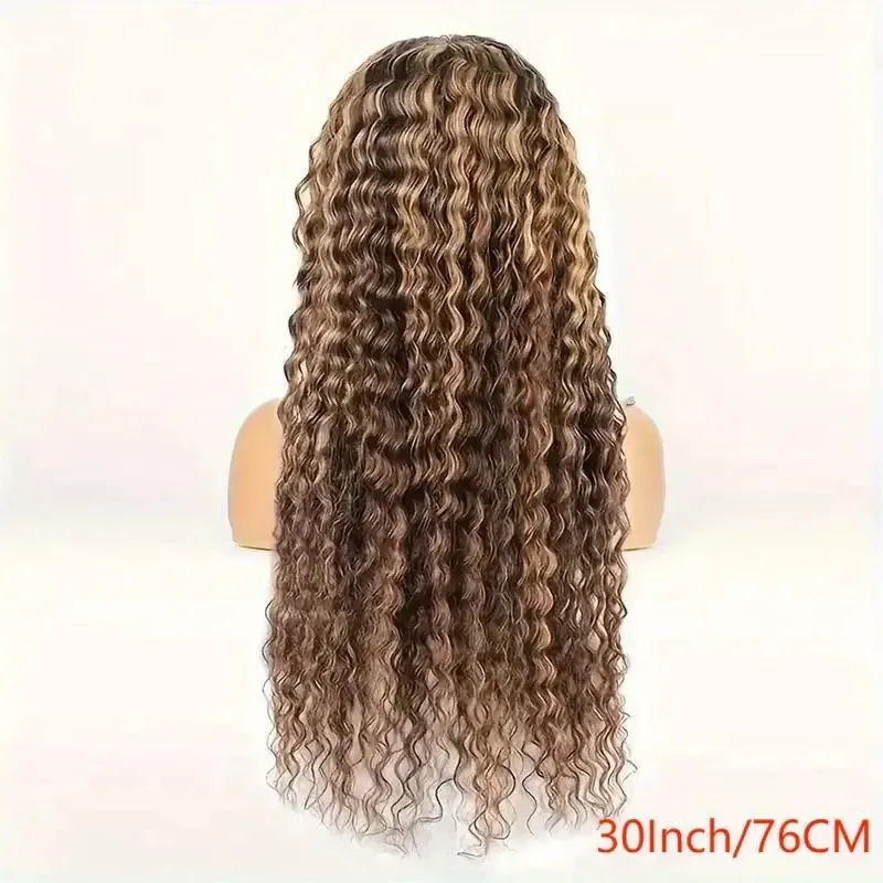 30 40 Inch Hd Lace Wig 13x4 Human Hair  Ombre Highlight Deep Wave Lace Front Wigs Human Hair P4/27  Pre Plucked With Baby Hair