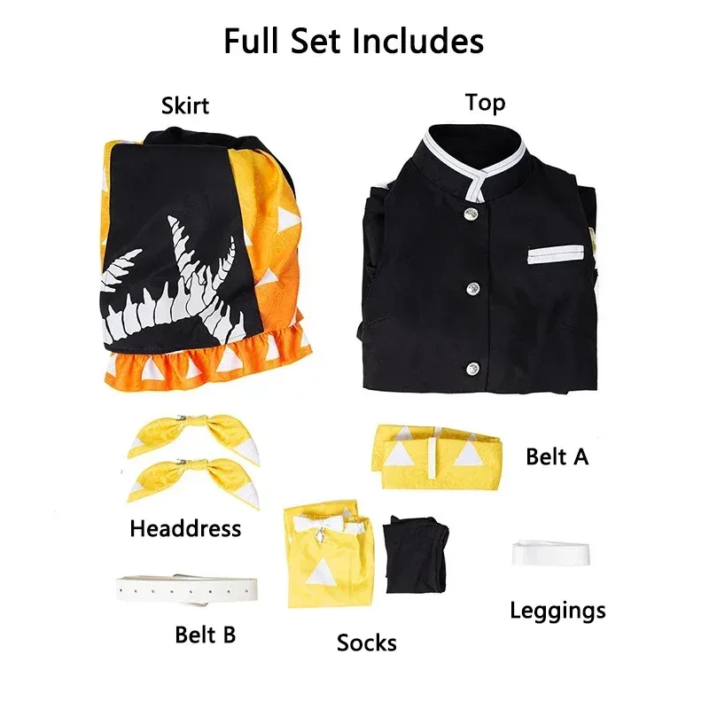 

Косплей аниме аниме Demon Slayer Agatsuma Zenitsu костюмы для косплея платье с париком реквизит Хэллоуин Рождественская форма для мужчин 72-й