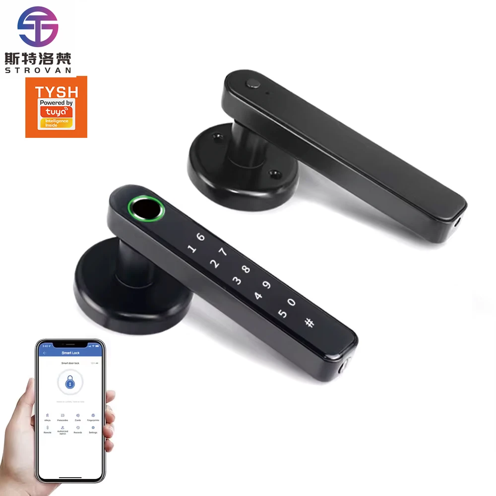 

STLF Smart Automatic Security Biometric Fingerprint Handle Lock Interior Intelligent Lock Keyless Smart Door Lock Tuya Ble