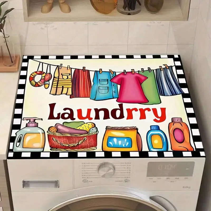 Washing Machine Dust Cover Waterproof Oven Microwave Refrigerator Fridge Top Protector Mat Coffee Drain Pad Table Placemat