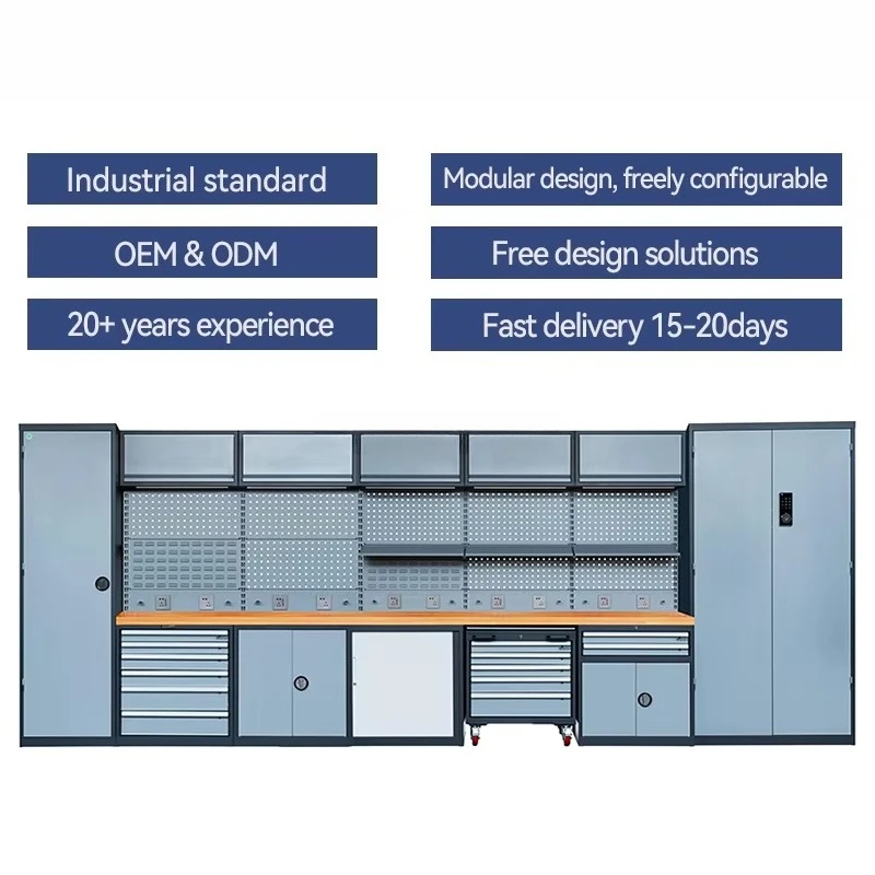 Rockshell Heavy Steel Combination Industrial Tool Cabinet Garage Workbench for Workshop Use
