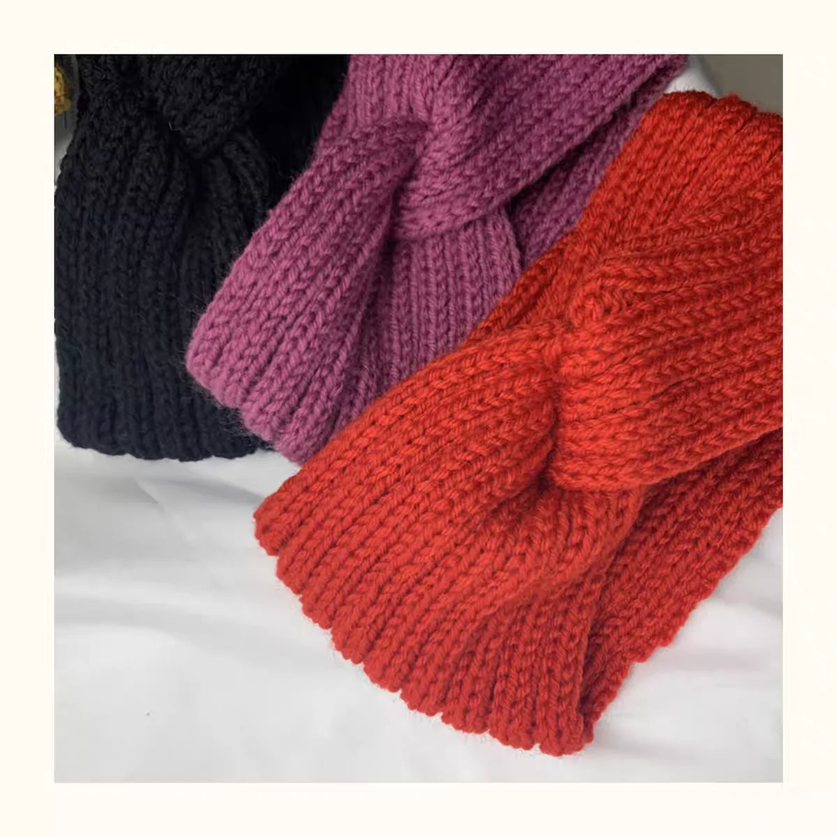 Women's knitted headband Autumn and winter wool hair accessories Yoga exercise cycling thickened headband Fashion headband