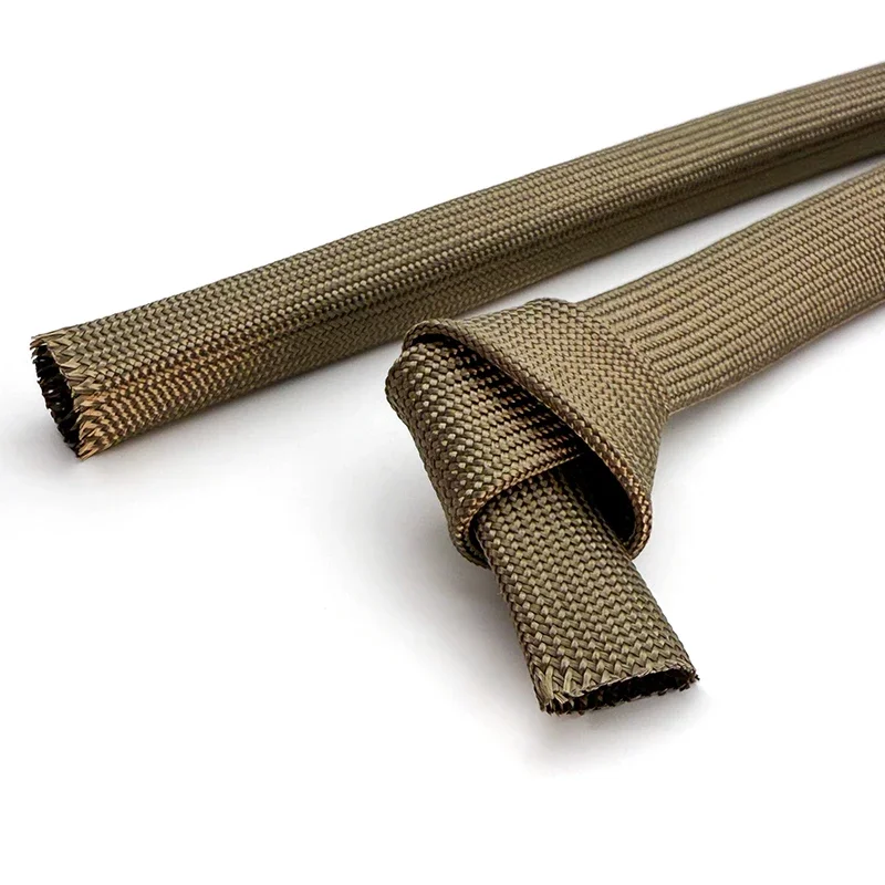 1000Deg C ID 1~20mm High-Temp Titanium Color Basalt Fiberglass Sleeve, Fireproof Insulation Tube for Electrical Equipment Wiring