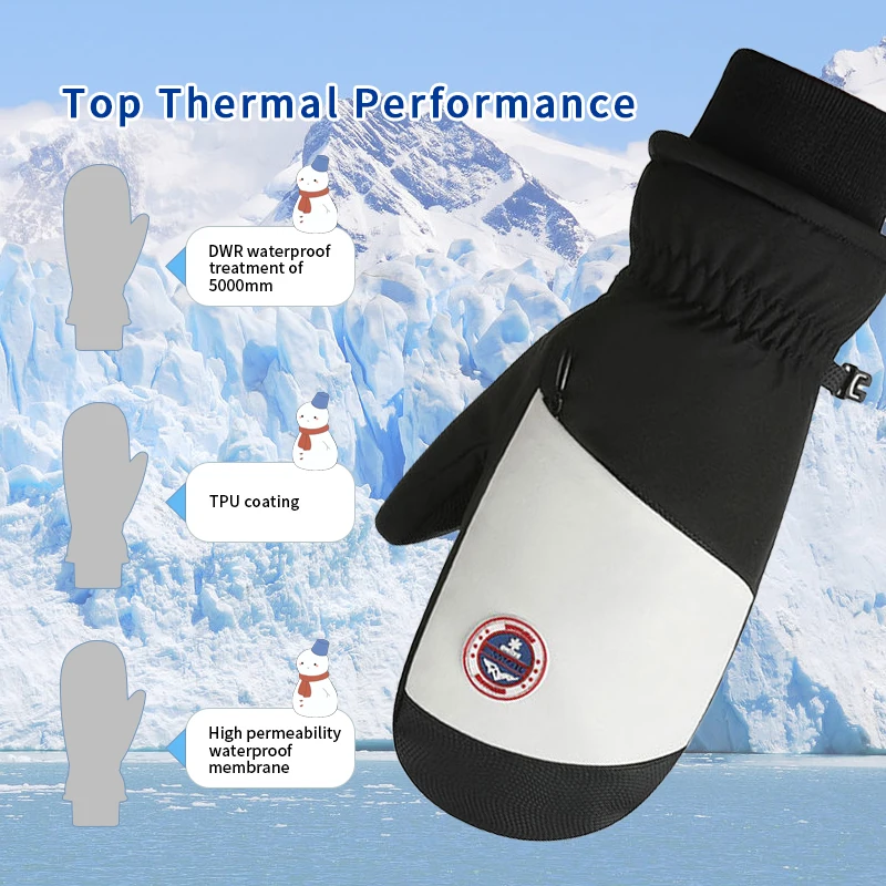 

Мужские зимние лыжные перчатки, перчатки для пар, теплые и ветрозащитные, перчатки для езды на мотоцикле с сенсорным экраном.