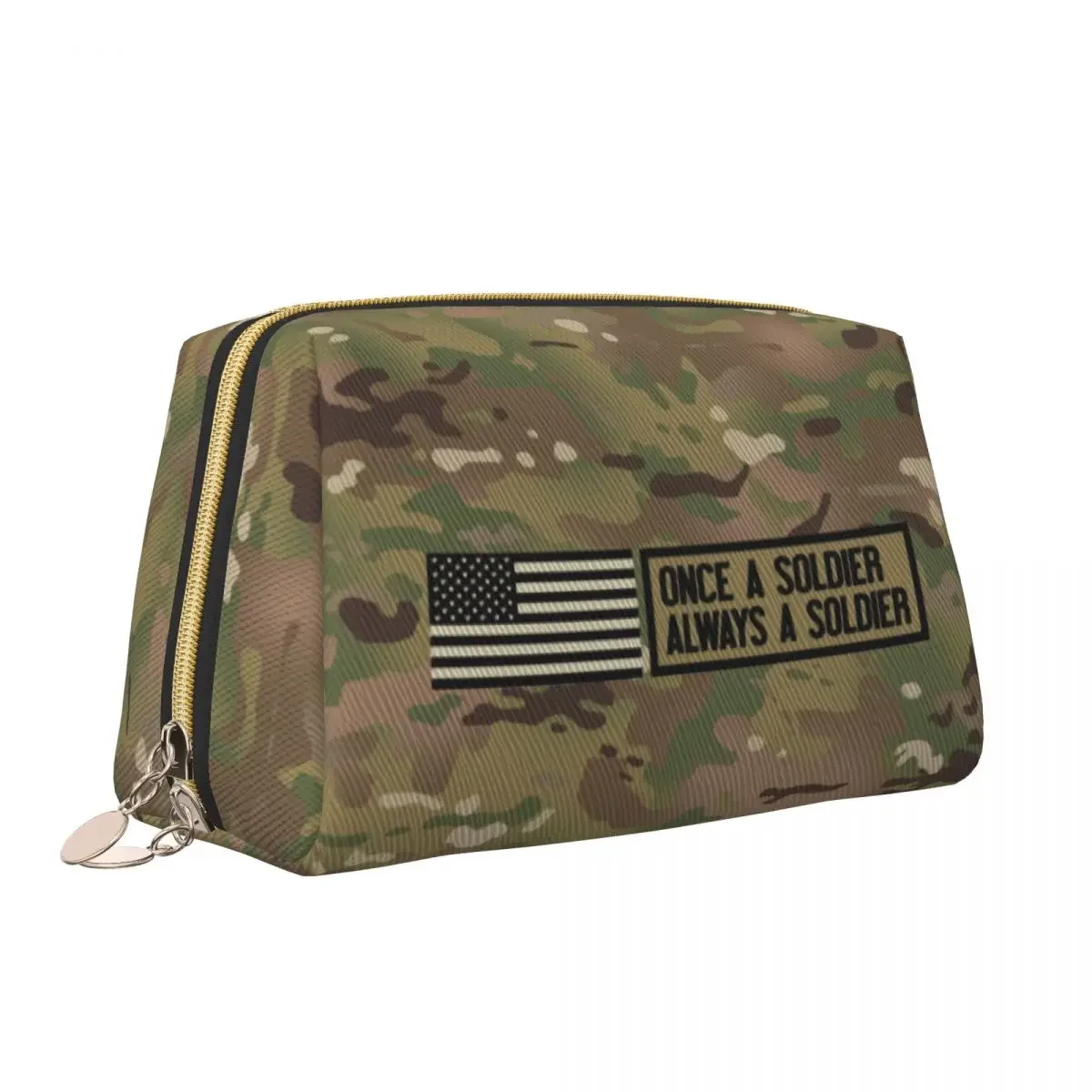 Travel Once A Soldier Always A Soldier Toiletry Bag Tactical Camo Makeup Cosmetic Organizer Women Beauty Storage Dopp Kit Case