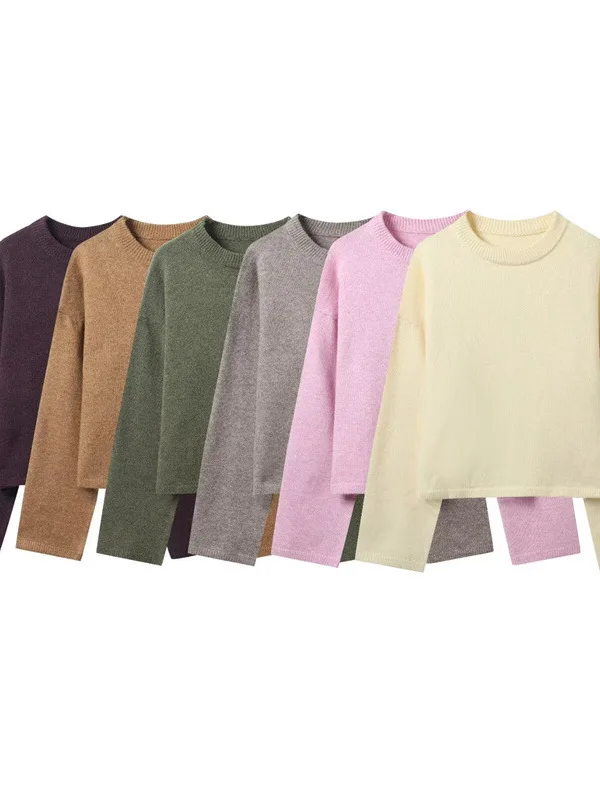 エレ レイジー ロング スヴェ ニットウェア 秋冬シーズン カラー ベースレイヤー イルト ショルダー幅 レギュラーフィット ラウンドネック