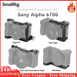 SmallRig for Sony Alpha 6700/6600/6500/6400 Half Cage/Cage Kit/Baseplate /Dual Cold Shoe Mount Plate-4336/4337/4338