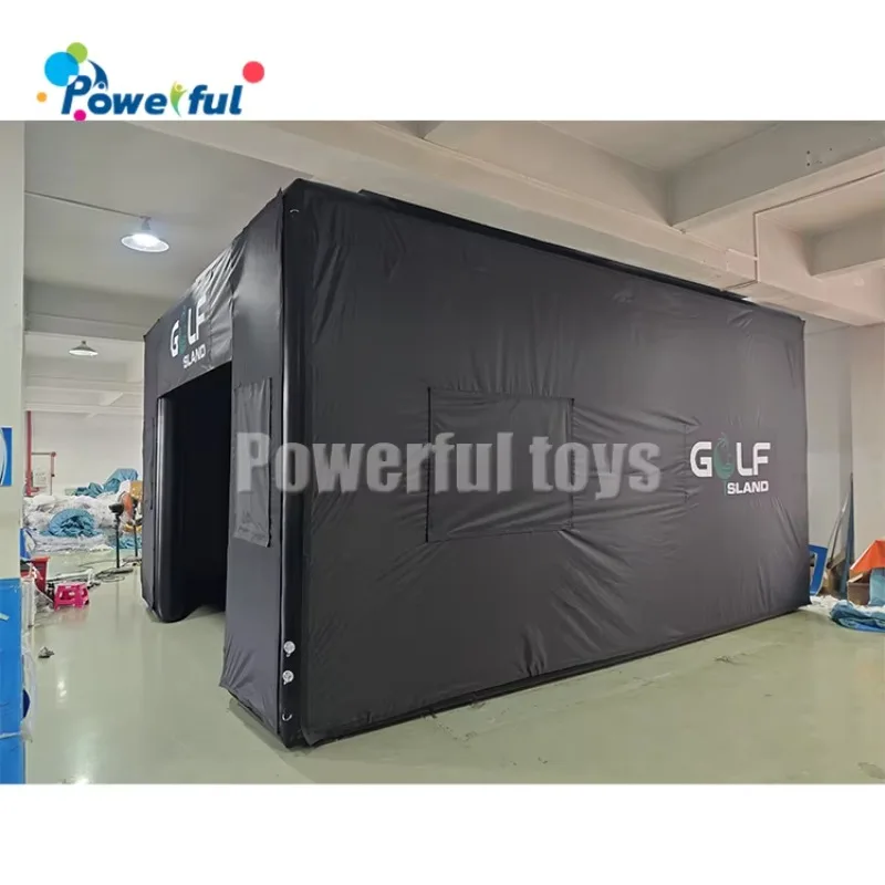 Factory Price Portable Golf Training Cage Inflatable Golf Simulator Projector Shooting Tent With Screen