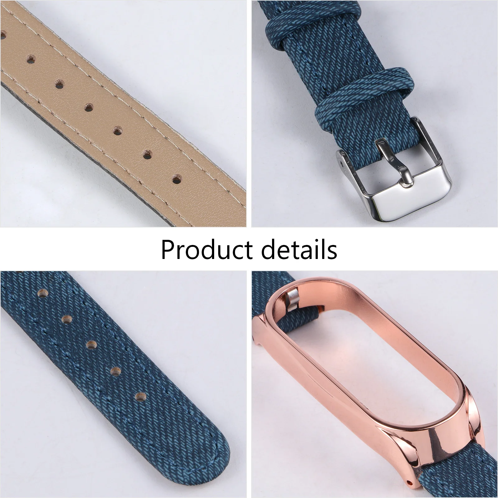 

Wristband Correa Smartwatch Fit Wristbands Accessories Compatible Denim Textured Belt Miss