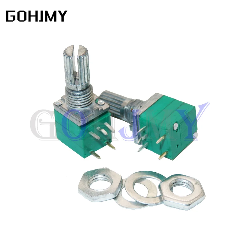 

5pcs RV097NS 5K 10K 20K 50K 100K 500K B5K with a switch audio 5PIN shaft 15mm amplifier sealing Potentiometer