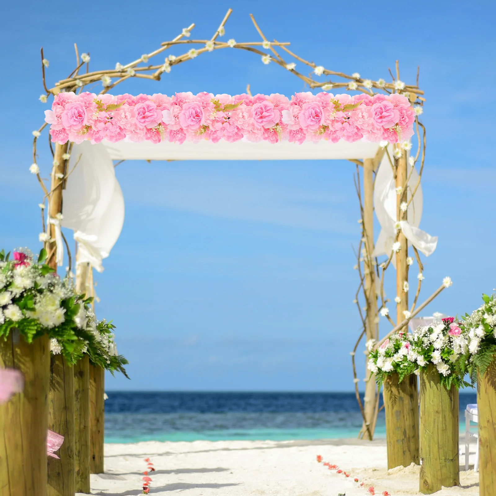 

Artificial Flower Wall Panel 3D Simulation Flower for Wedding Decoration Hanging Decor Backdrop Home Party Event Floral