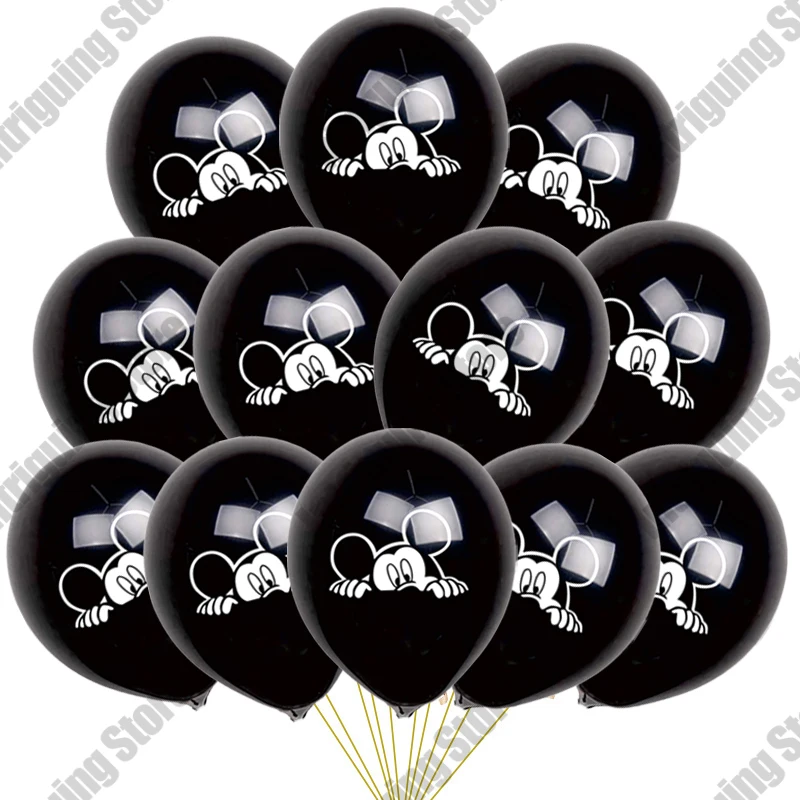 10/20 pz Topolino 12 Pollici Palloncini In Lattice Rosso Nero Giallo Palloncini Decorazioni Kit per il Compleanno Baby Shower Rifornimenti Del