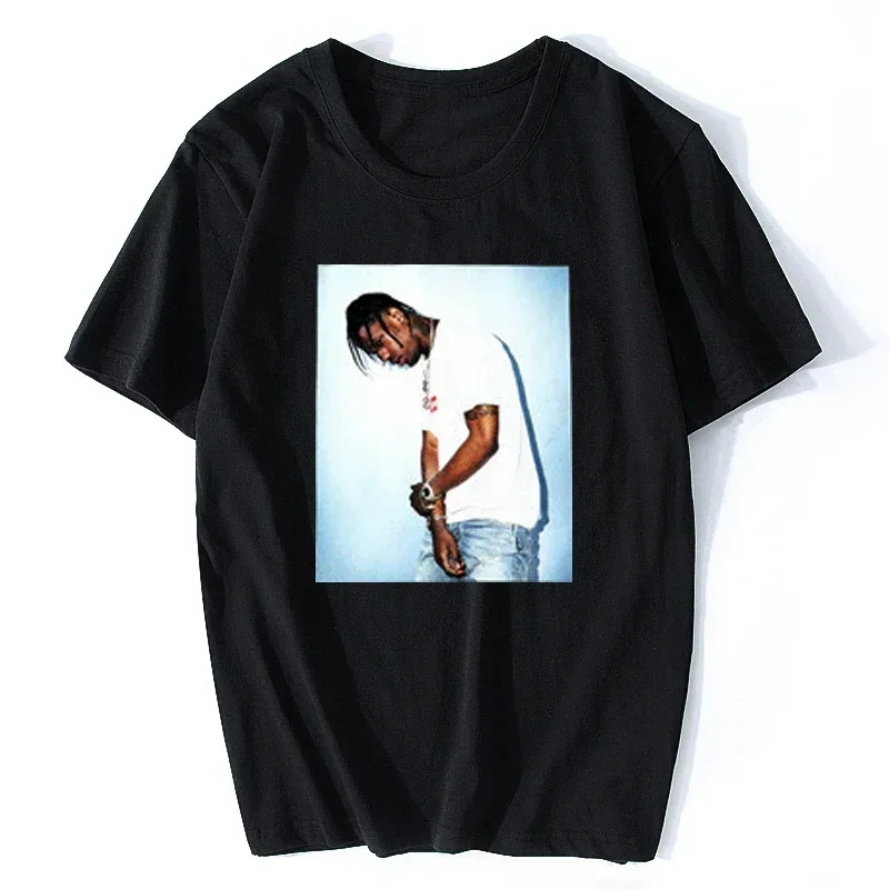 

Homme Skateboard Hip Hop High Street Cool T Shirt Men West Coast Vintage shirt Rap Singer Travis Scoft Porint Tee Shirt fashion