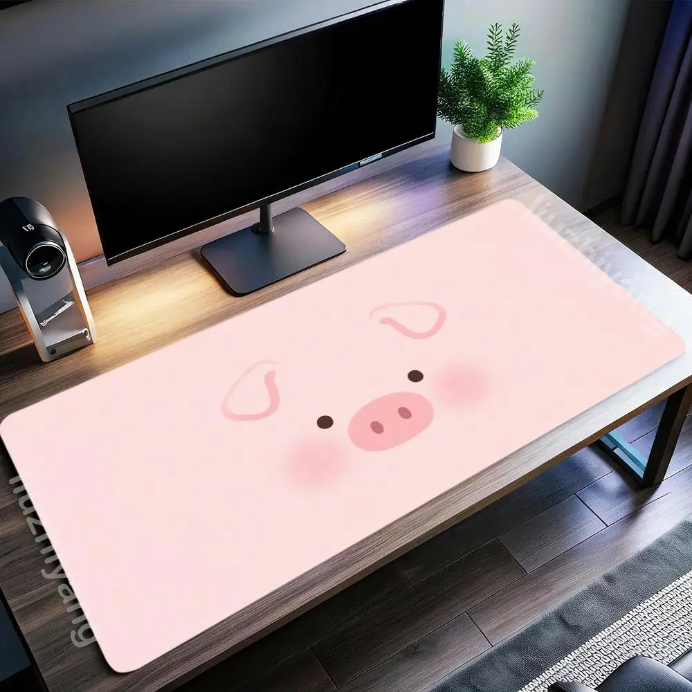 

Pink cartoon pig Mouse Pad Large Computer Office Game Table Mats XXL Rubber Anti-slip Gaming Keyboard Mousepads Long Desk Pads