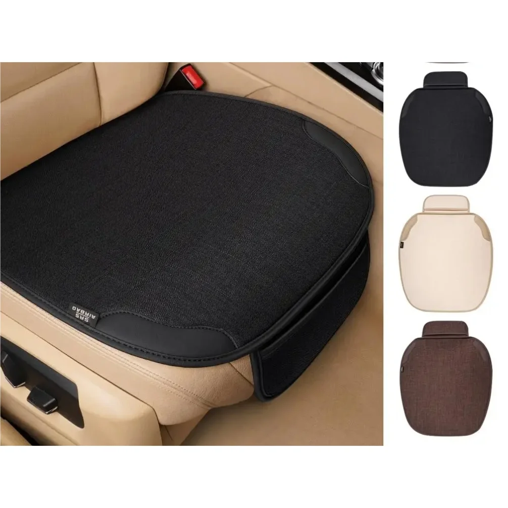Car Breathable Flax Seat Cover Four Seasons Universal Front Seat Protector Cushion Auto Chair Protect Covers for Cars Interior