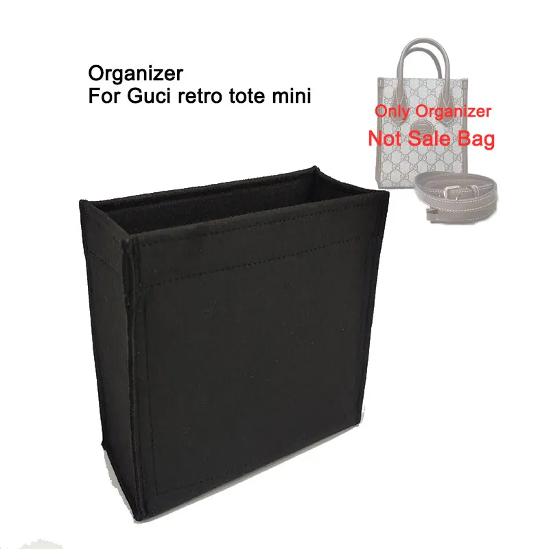 

Insert Organizer Inner Purse Liner For Gu cci Retro Tote Mini Bag 16x7x20 cm, Makeup Handbag Travel Shaper