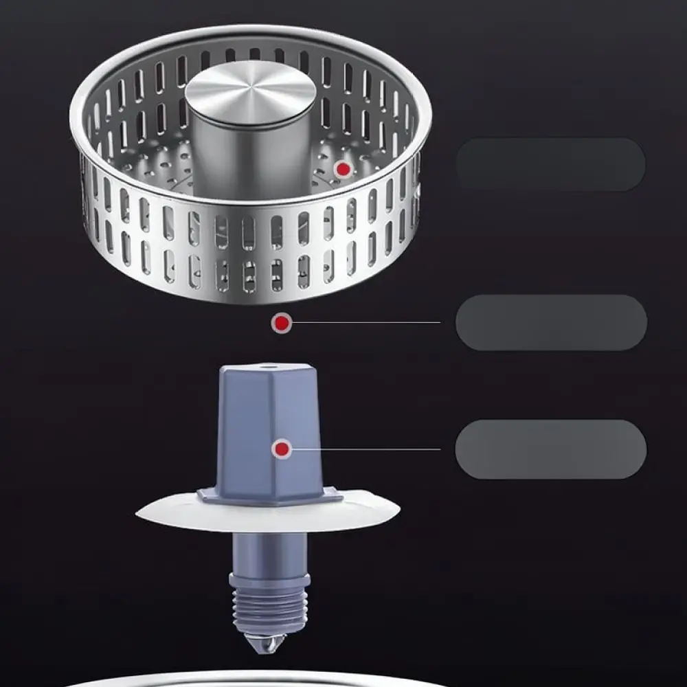 Kitchen Sink Drain Strainer Press Bounce Core Stainless Steel Anti Clog Plug Basin Sewer Waste Pipe Plumbing Part