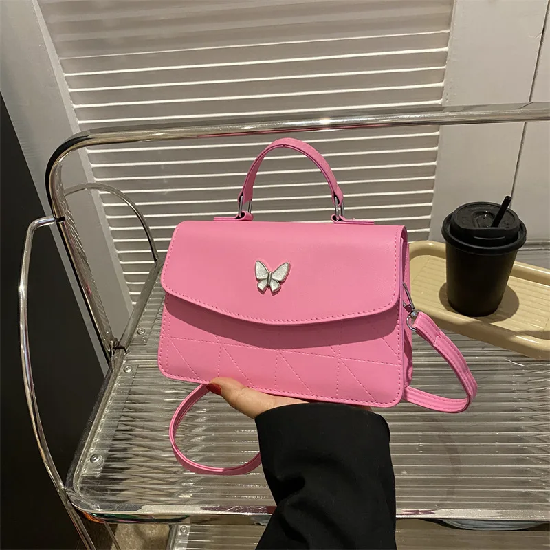 Bolsa de ombro quadrada retrô pequena para mulheres, linda bolsa, tendência simples, moda casual, nova, verão, 2024