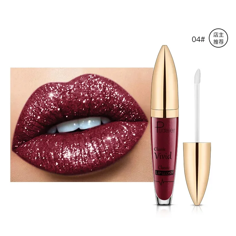 18 Kleuren Glanzende Lipgloss Voor Vrouwen Langdurige Matte Glitter Vloeibare Lippenstift Diamant Glanzende Lipgloss Waterdichte Lip Make-Up