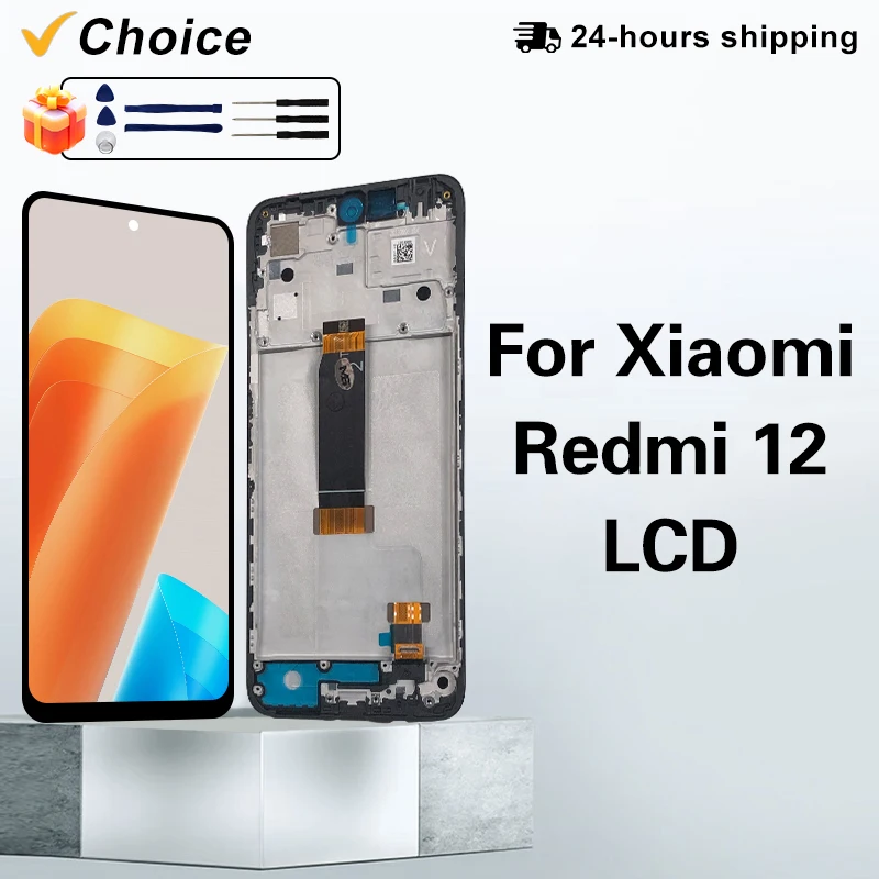 Chioce Per Xiaomi Redmi 12 LCD 23053RN02I Touch Panel Assemblea di Schermo Digitizer Per Redmi 12 Display 23053RN02Y Sostituire Parti