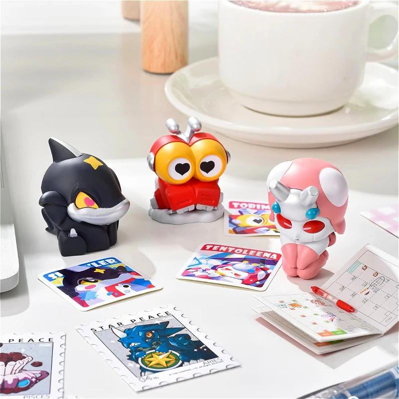 Bandai B-Robo Kabutack Hug Sticker Series Blind Box Guchapin & Shark Chili Desktop Ornaments Cute Fridge Magnet Decorations Gift view 3