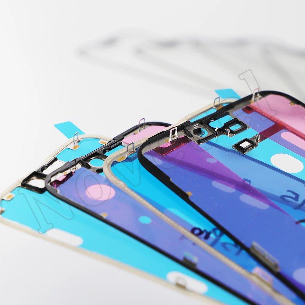 Novecel 10pcs Front Middle Frame Bezel Replacement For iPhone 16 15 Plus 14 13 Mini 11 12 Pro Max 12Pro LCD Screen Lens Repair