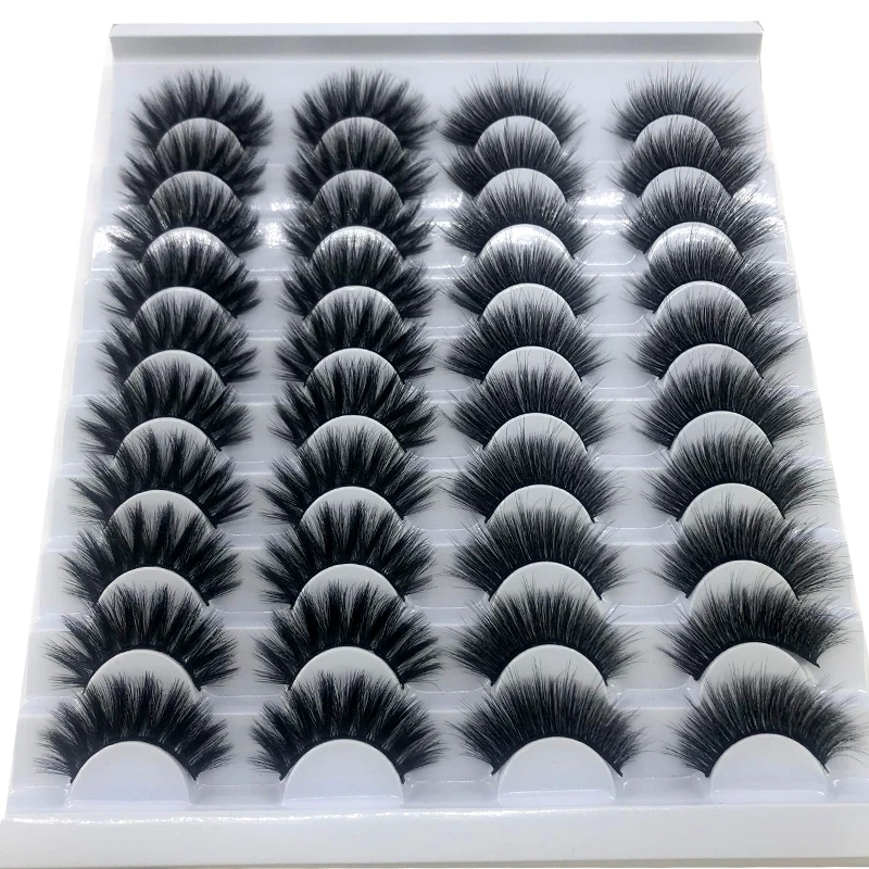 AMSDCN 20 Pairs Mink Lashes 3D Mink Eyelashes 100% Cruelty Free Lashes Handmade Reusable Natural Eyelashes Popular False Lashes
