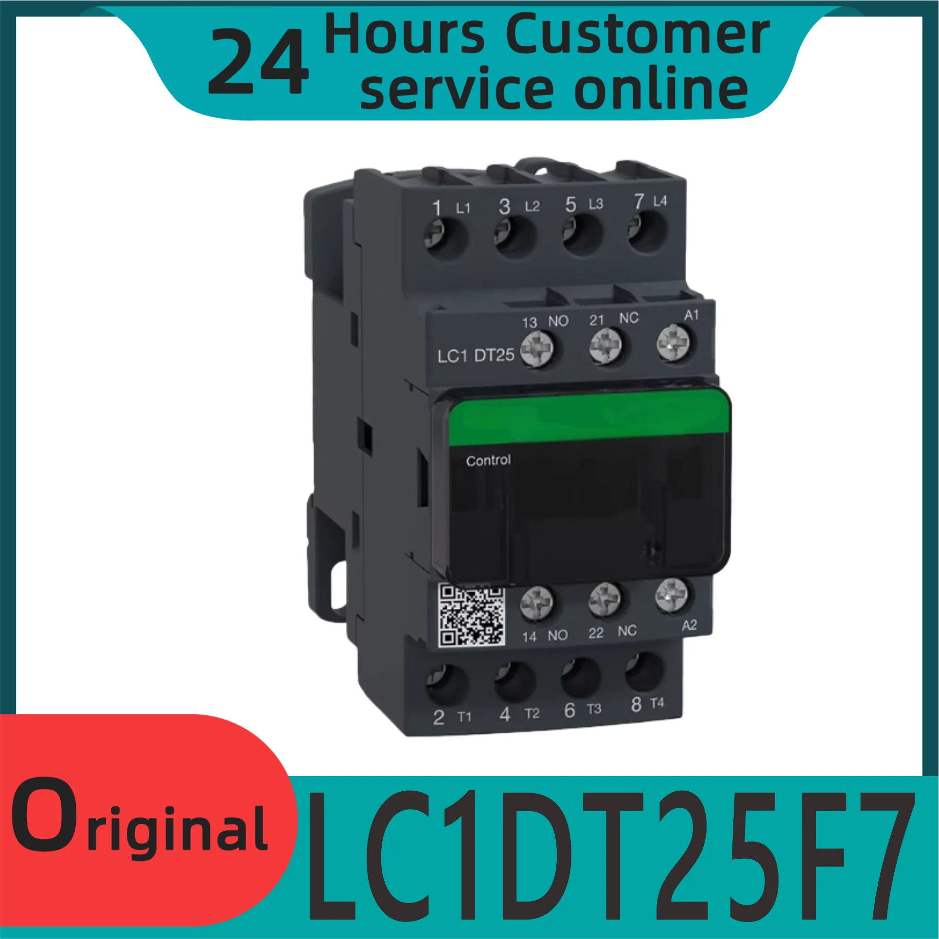 Lc1dt25f7 Contactor -4p ( No) - Ac-1-=440 V 25 A -110 V Ac 50/60 Hz Coil