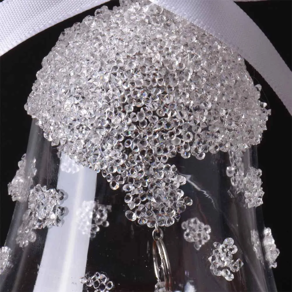 

1Set Wind Chime Car Hanging Ornament Crystal Bells Christmas Festive Decorations Clear Polished Multi-Faceted Wind Chimes Car