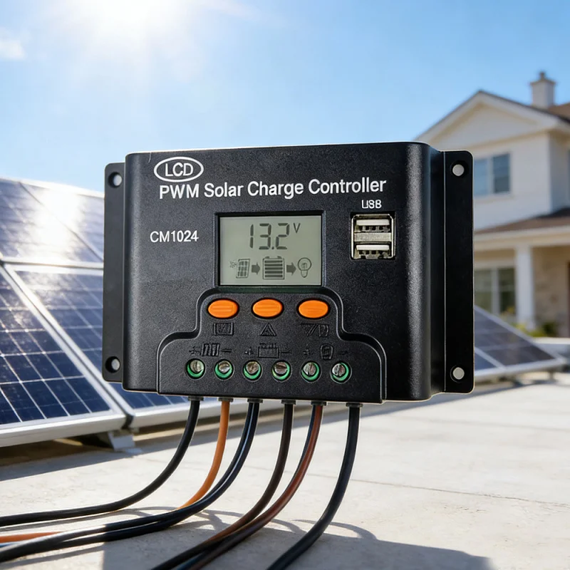 

10ASolar Controller12v24VFully Automatic PWMSmart Photovoltaic System Charge and Discharge Controller for Street Lights