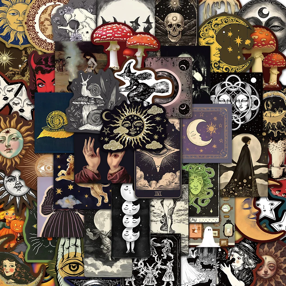 50PCS Okkult Celestial Creepy Kreative Graffiti Aufkleber Sammelalbum Telefon Fällen Gitarre Skateboards Wand Dekorative Aufkleber