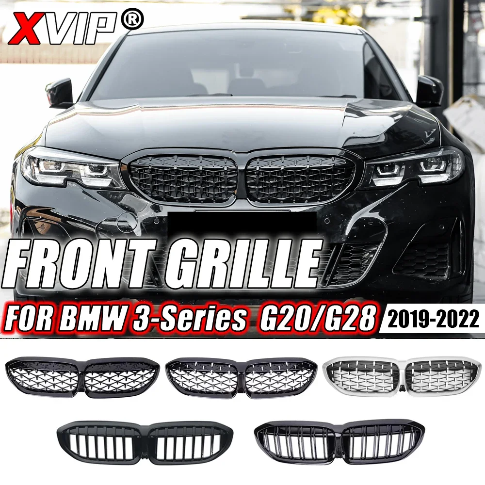 

XVIP Single Line Style Front Bumper Grille For BMW 3-Series G20 G21 G28 2019-22 318i 320d 330i 340i M Sport Diamond Racing Grill