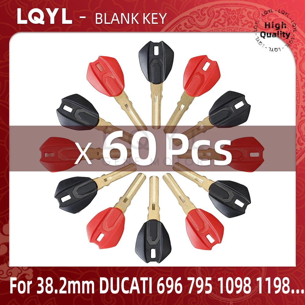 60Pcs New Blank Key Motorcycle Replace Uncut Keys For 38.7mm DUCATI 656 659 696 795 796 M1100 1199 1098 1198 