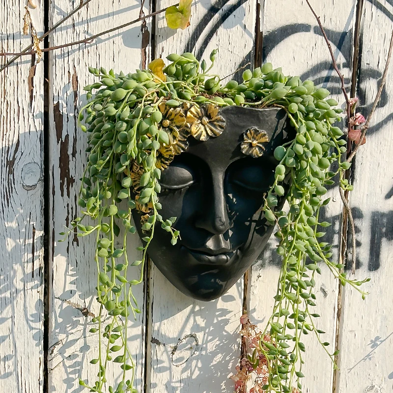 Creative Artistic Face Shaped Wall Mounted Flower Pot Wall Decoration Suitable For Green Plant And Flower Placement Field Gift