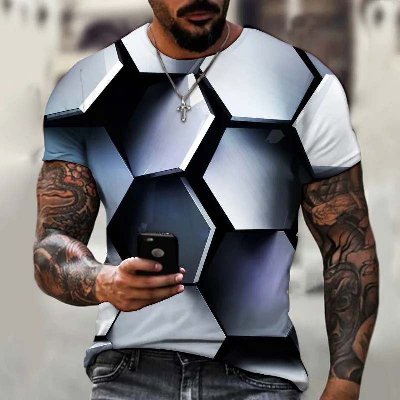 Casual fashion sports men's t-shirt Harajuku Street Clothing Diamond 3D printed graphics summer short-sleeved sports t-shirt