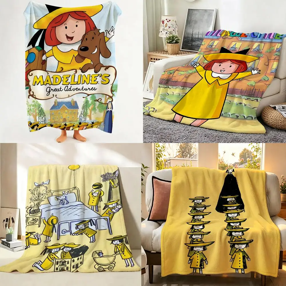 Cartoon M-Madeline Throw Flannel Throw Blanket Suitable for Sofa、Living Room、Bedroom