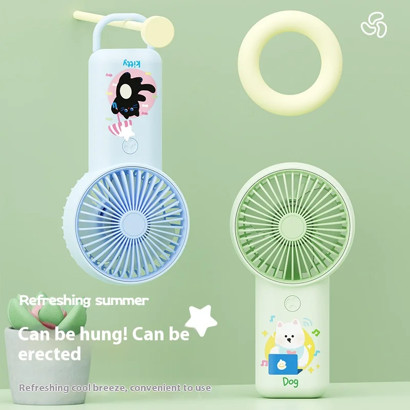 Q مظهر لطيف ثلاث سرعات عالية الرياح المدمجة المحمولة الحد من الضوضاء منخفضة ديسيبل USB شحن مروحة صغيرة محمولة قابلة للتعليق